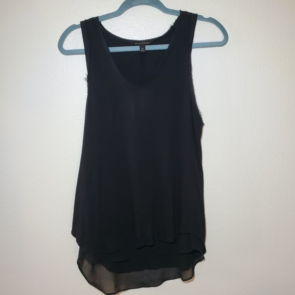 Banana Republic frayed mesh tank top